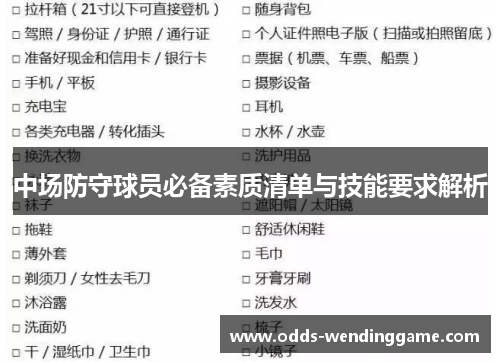 中场防守球员必备素质清单与技能要求解析